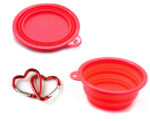 red silicone pet bowls