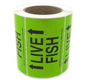 Live FISH Labels w / Arrows Roll of 500