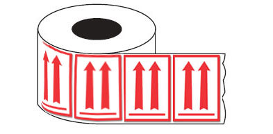 Red Directional Arrow Labels- Roll 500