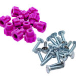 Pink pet carrier fasteners